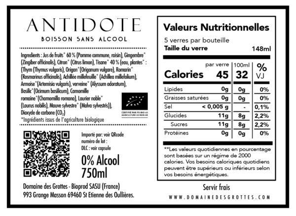 Antidote - Jus de fruits et tisane de plante 0 %alc – Image 2